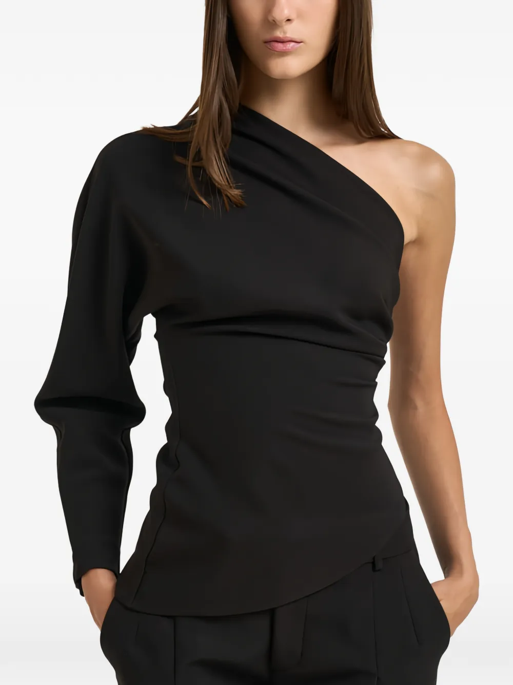 Federica Tosi one-shoulder top Zwart
