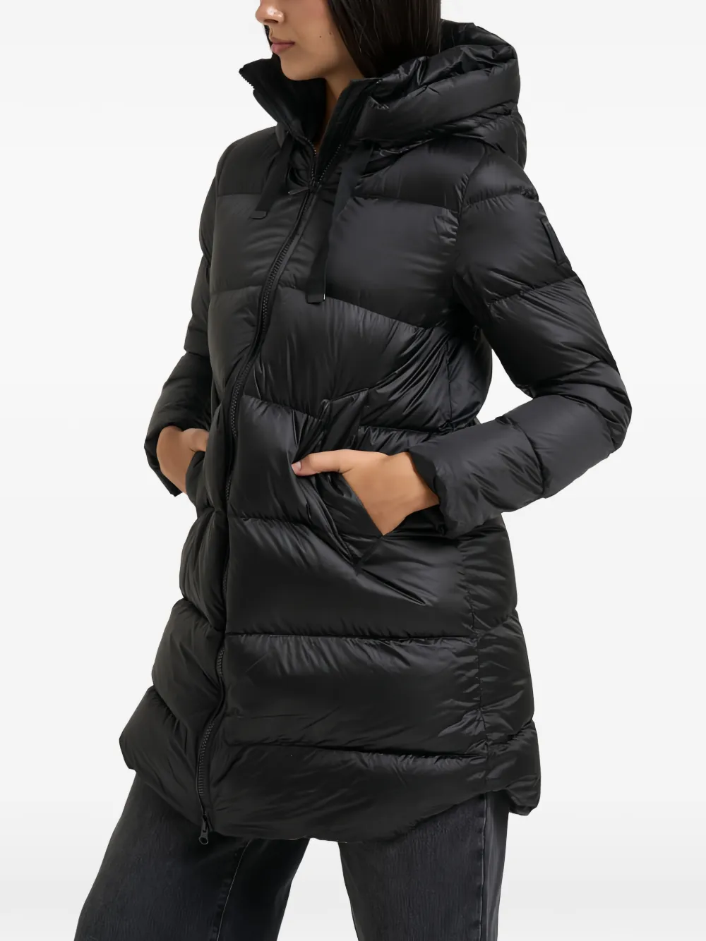 bomboogie Geneva hooded coat Zwart