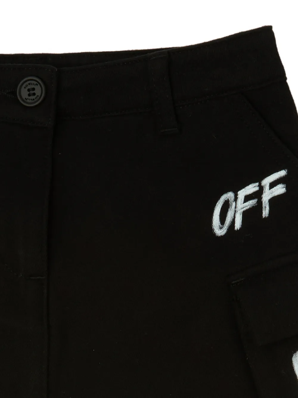 Off-White Kids Arrows-print cargo skirt Zwart