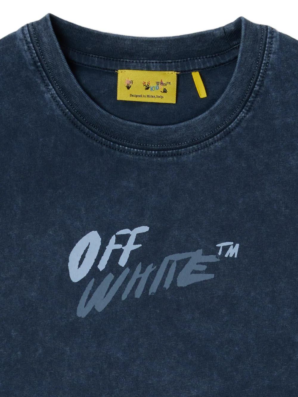 Off-White Kids Arrows logo-print T-shirt Blauw