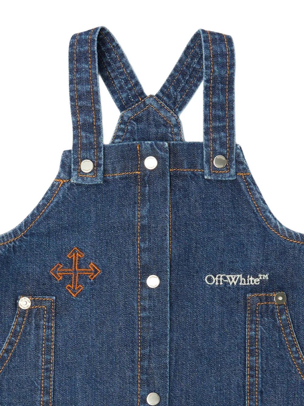 Off-White Kids denim dress Blauw