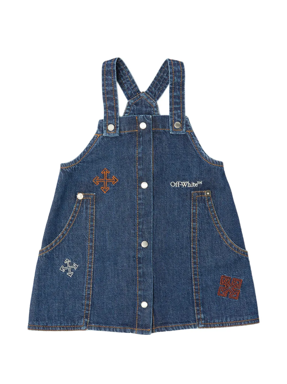 Off-White Kids denim dress Blauw
