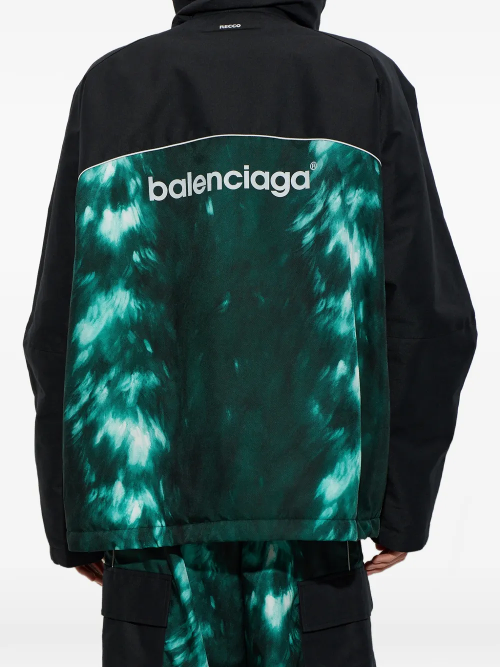 Balenciaga padded tie-dye ski jacket Groen