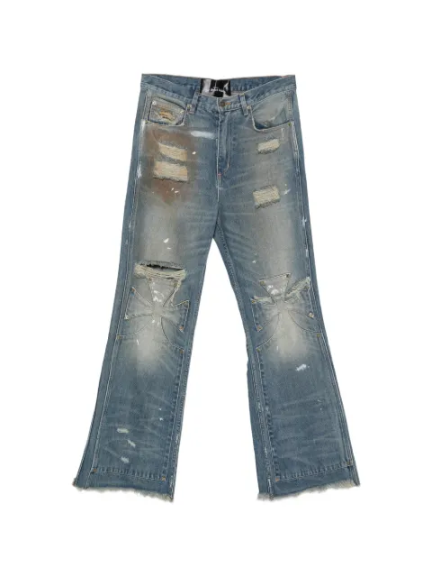 SEKRIT distressed patchwork jeans