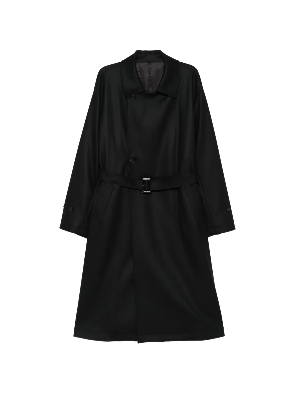 ssstein belted double-breasted coat - Black