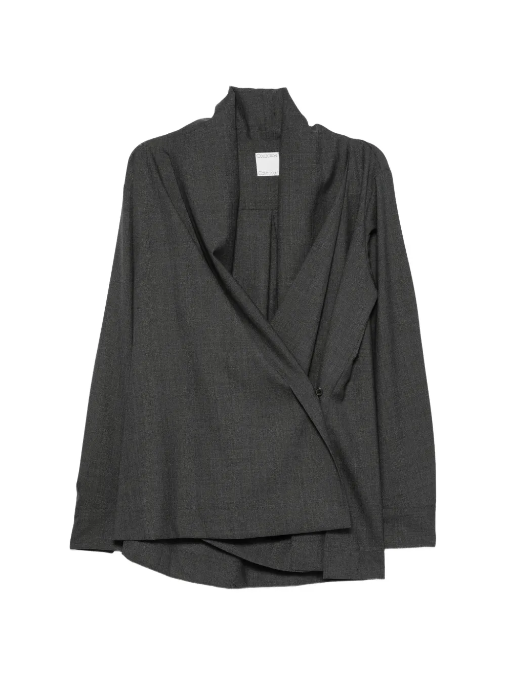 CALVIN KLEIN COLLECTION wrap-style long-sleeve shirt - Grigio