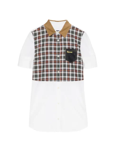 DSQUARED2 check-panel corduroy-collar shirt