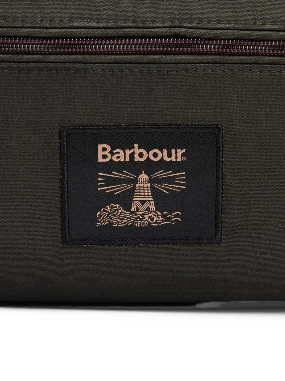 Barbour waxed wash bag Groen