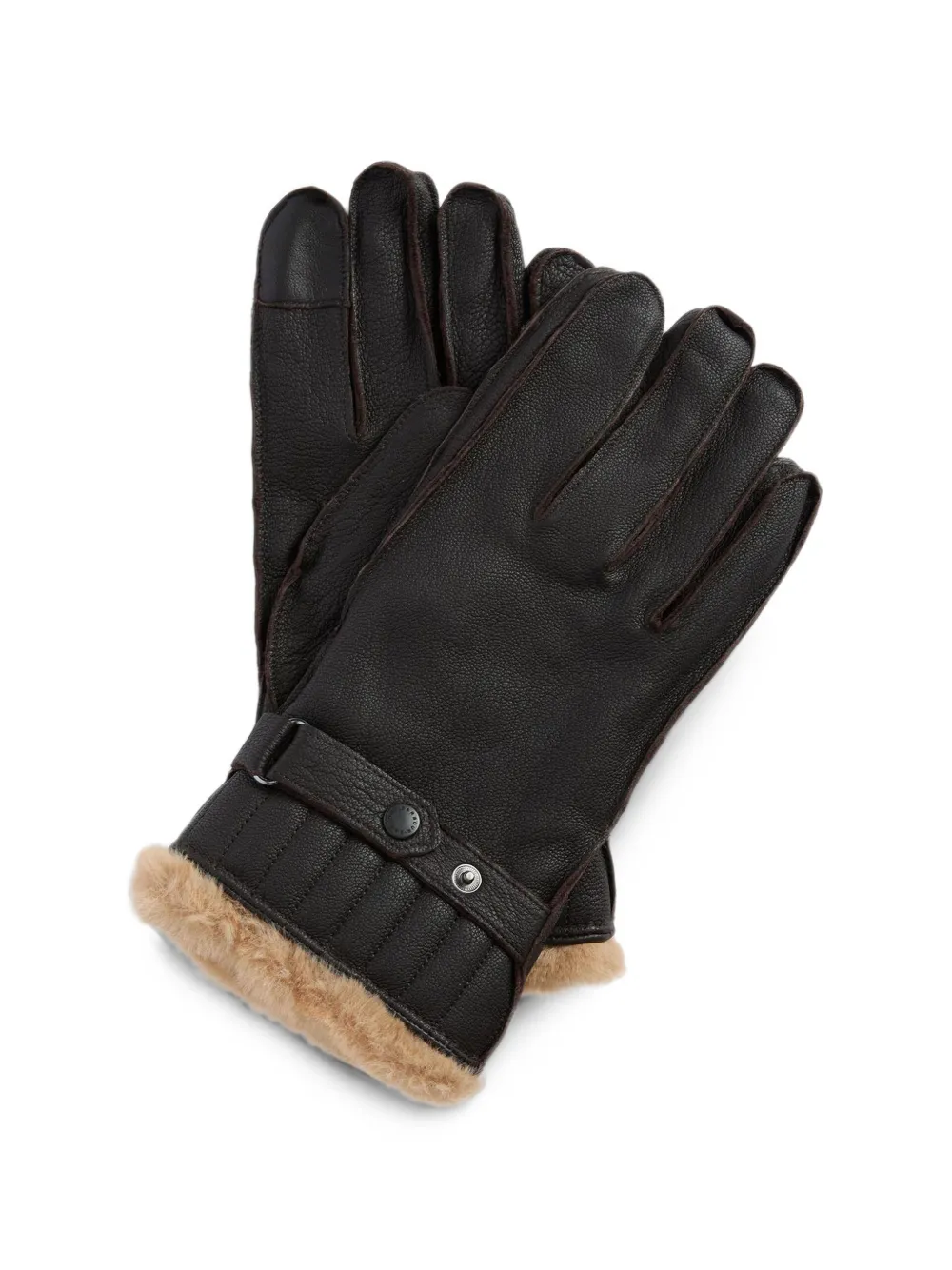 Barbour leather utility gloves - Braun