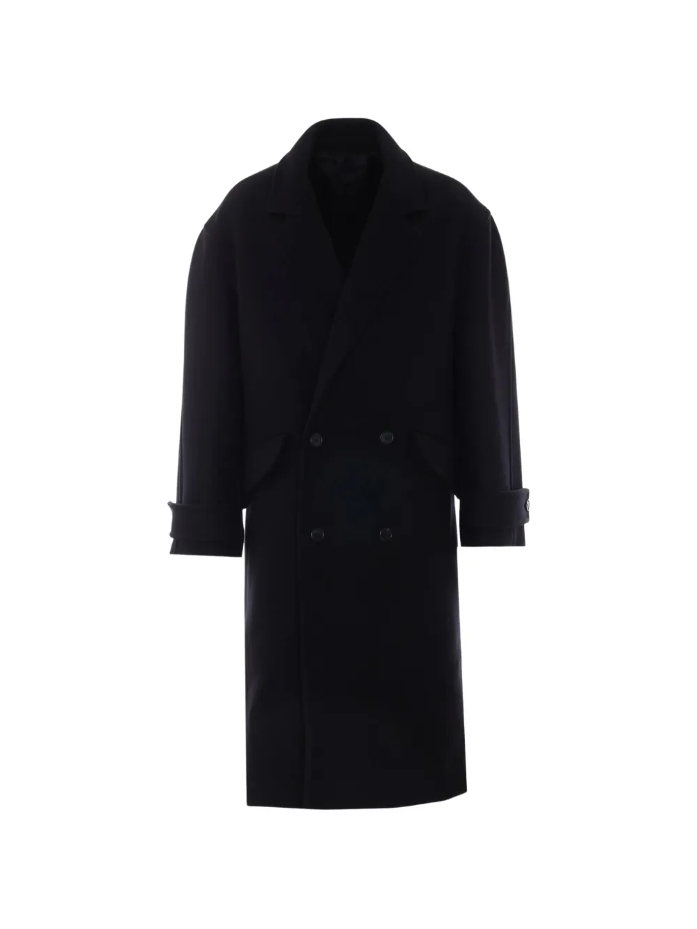 Lanvin double-breasted belted coat Zwart