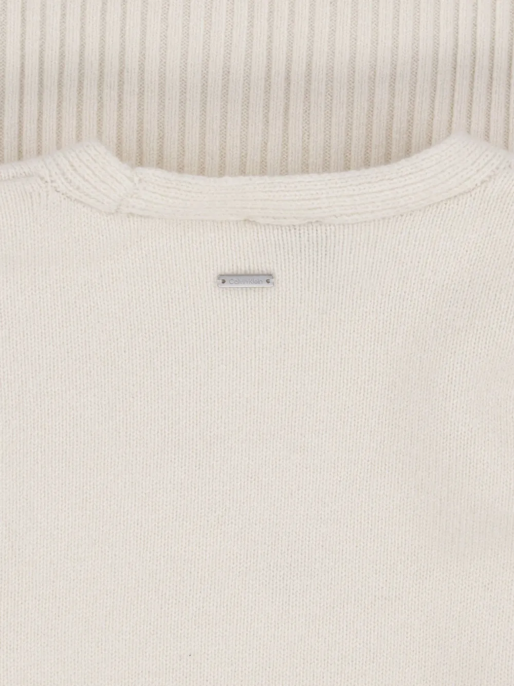 Calvin Klein V-neck ribbed-trim sweater Beige