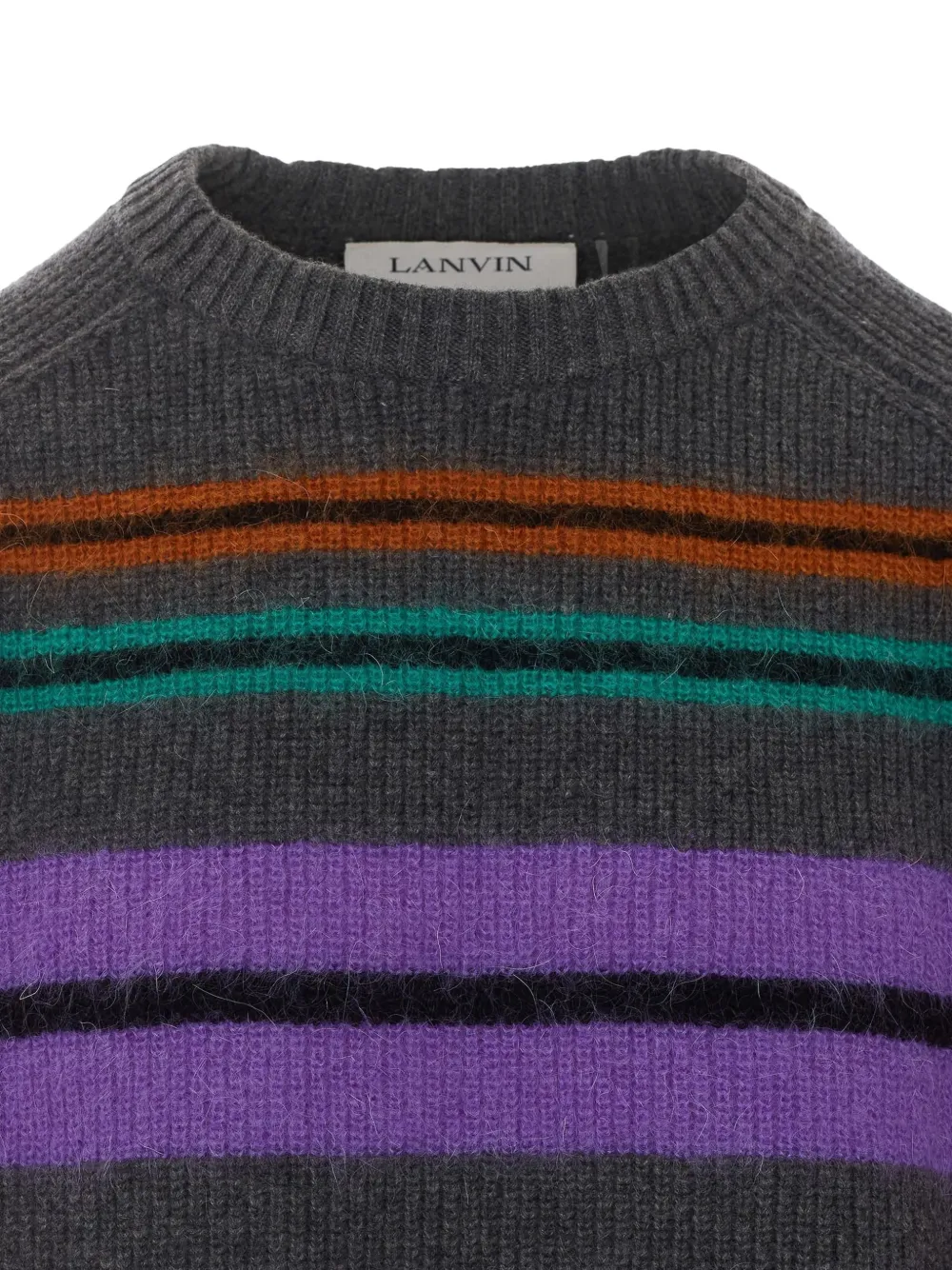 Lanvin striped sweater in wool and cashmere Grijs