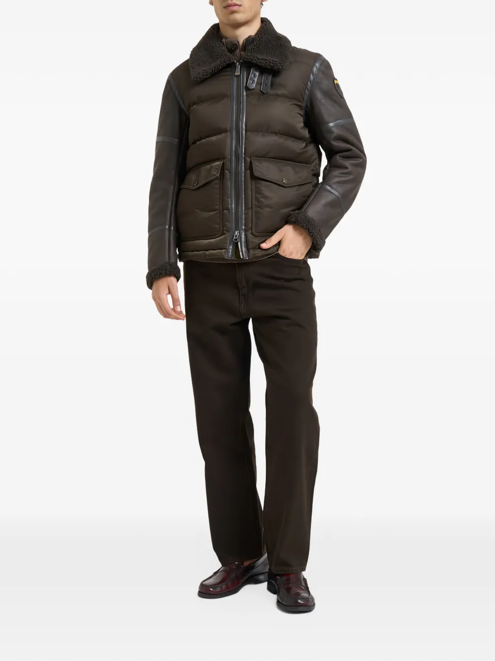 Blauer faux-shearling-collar jacket Bruin