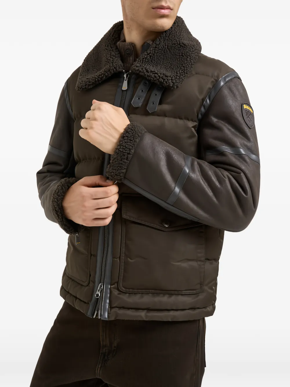 Blauer faux-shearling-collar jacket Bruin