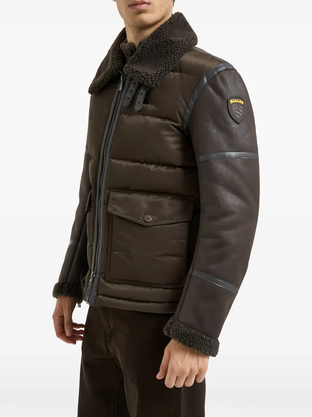 Blauer faux-shearling-collar jacket Bruin