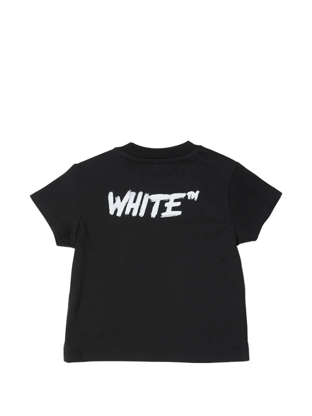 Off-White Kids logo-print cotton T-shirt Zwart