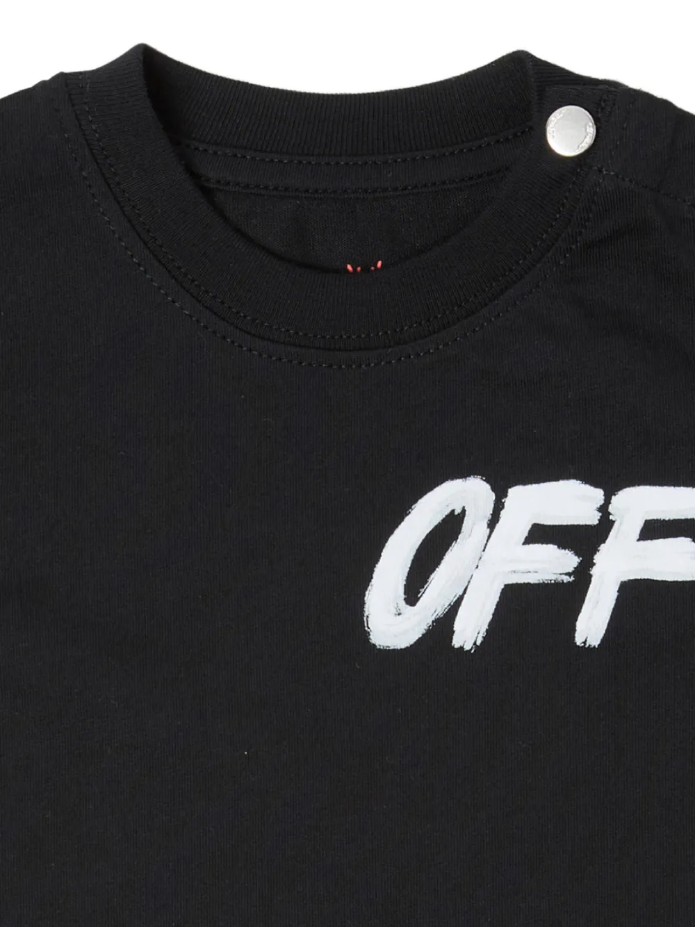 Off-White Kids logo-print cotton T-shirt Zwart