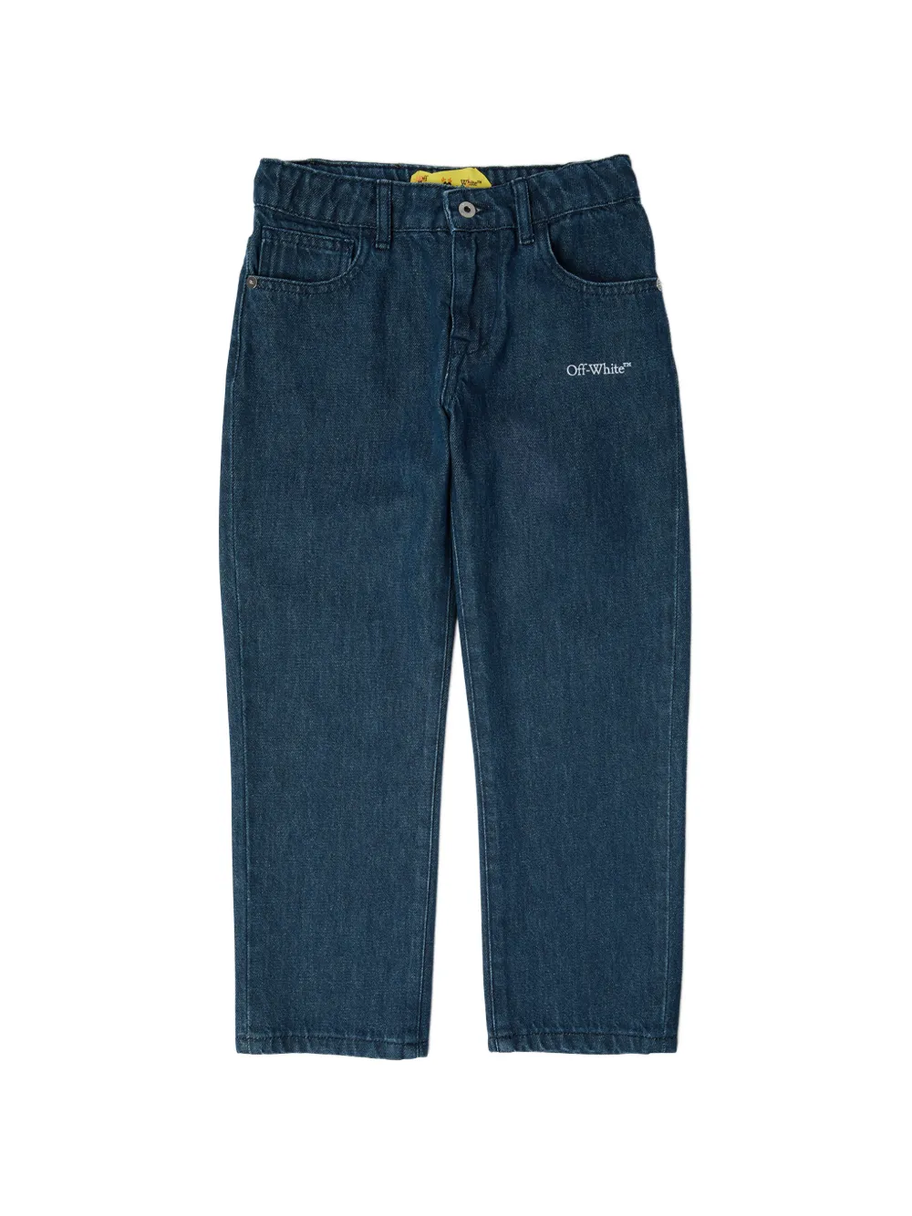 Off-White Kids logo-print cotton jeans - Blu