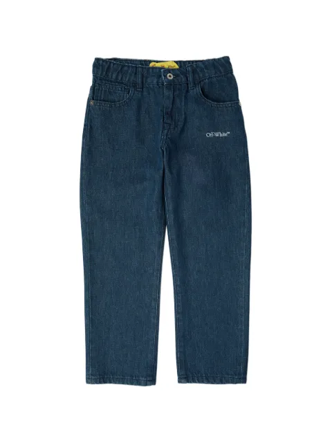 Off-White Kids logo-print cotton jeans
