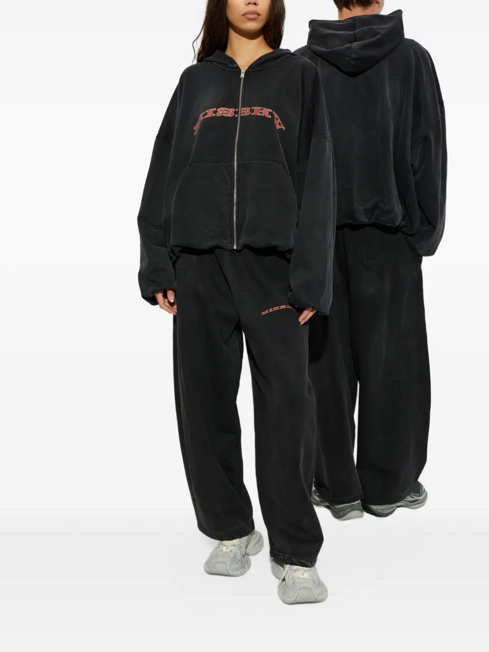 MISBHV logo-print zip-up hoodie Zwart