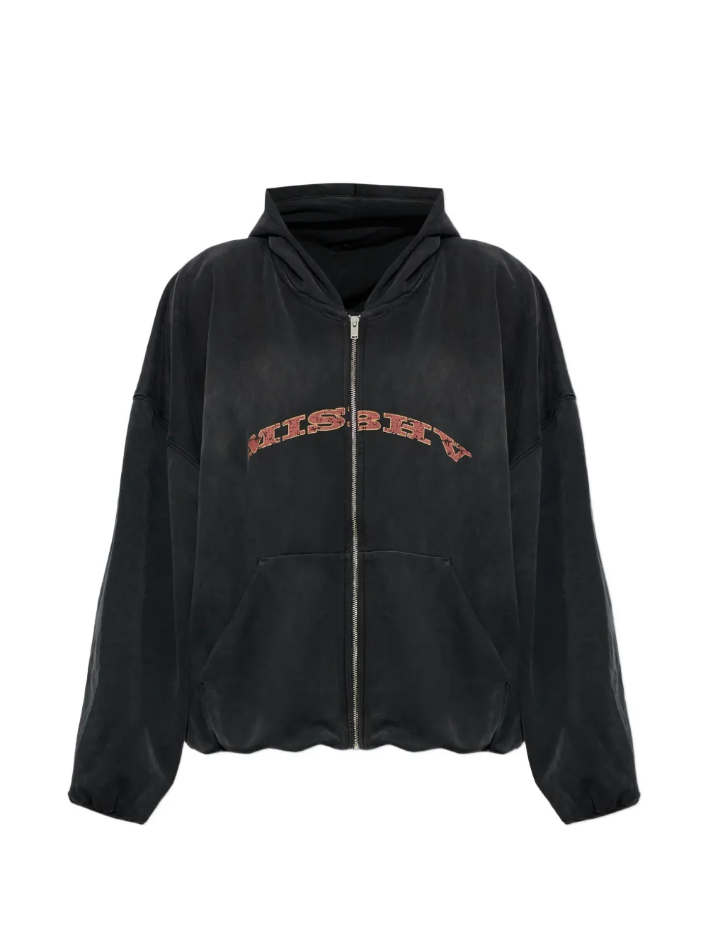 MISBHV logo-print zip-up hoodie Zwart