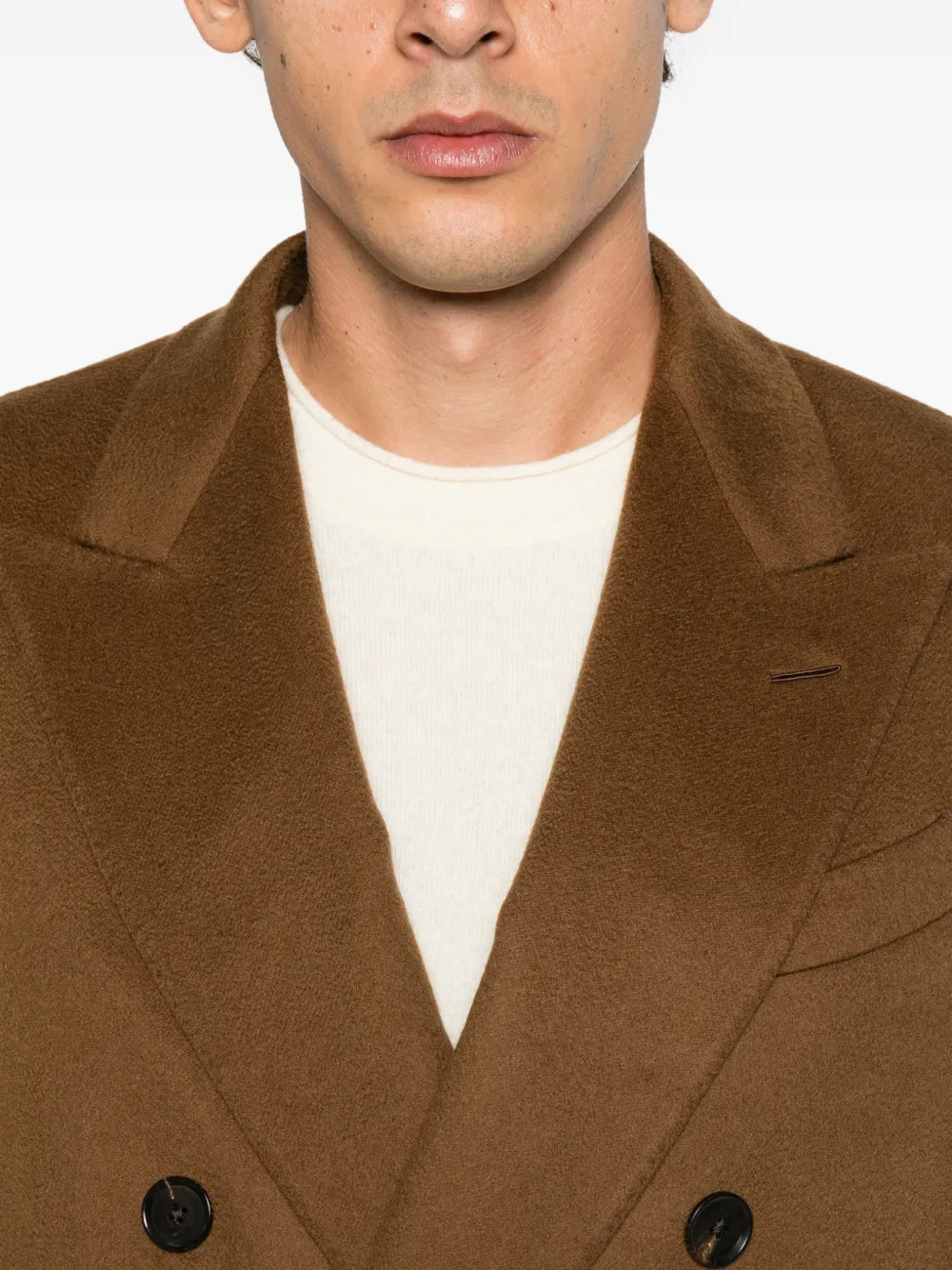 Caruso Aida double-breasted coat Bruin