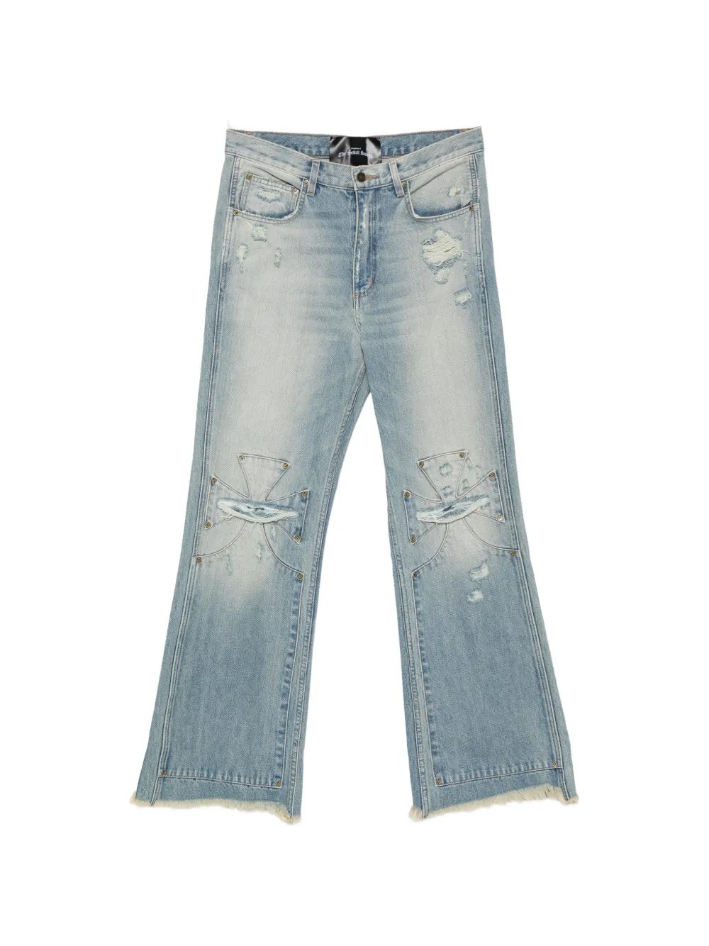 SEKRIT distressed panelled jeans - Blu