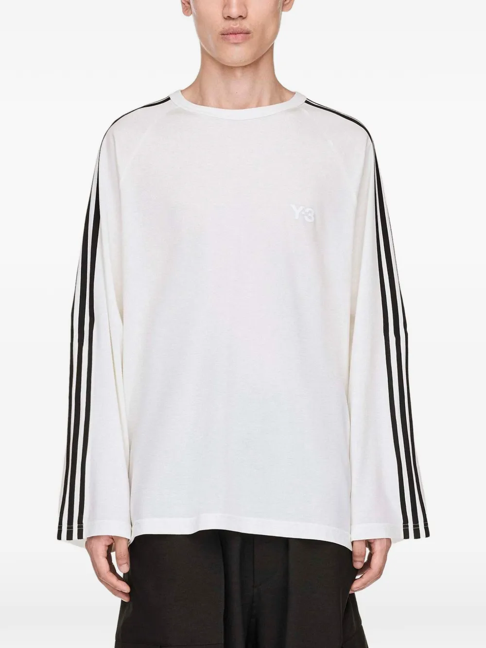 Y-3 long sleeve T-shirt 3-stripes Wit
