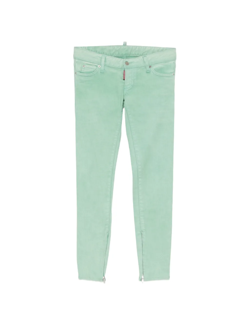 DSQUARED2 logo-patch zip-detail skinny jeans - Verde