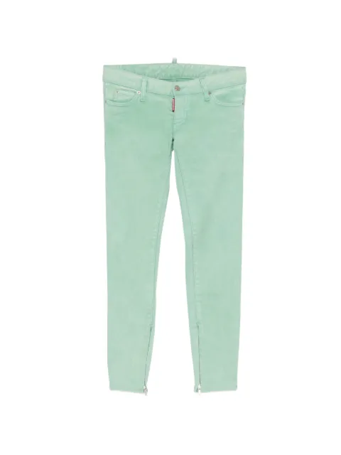 DSQUARED2 logo-patch zip-detail skinny jeans