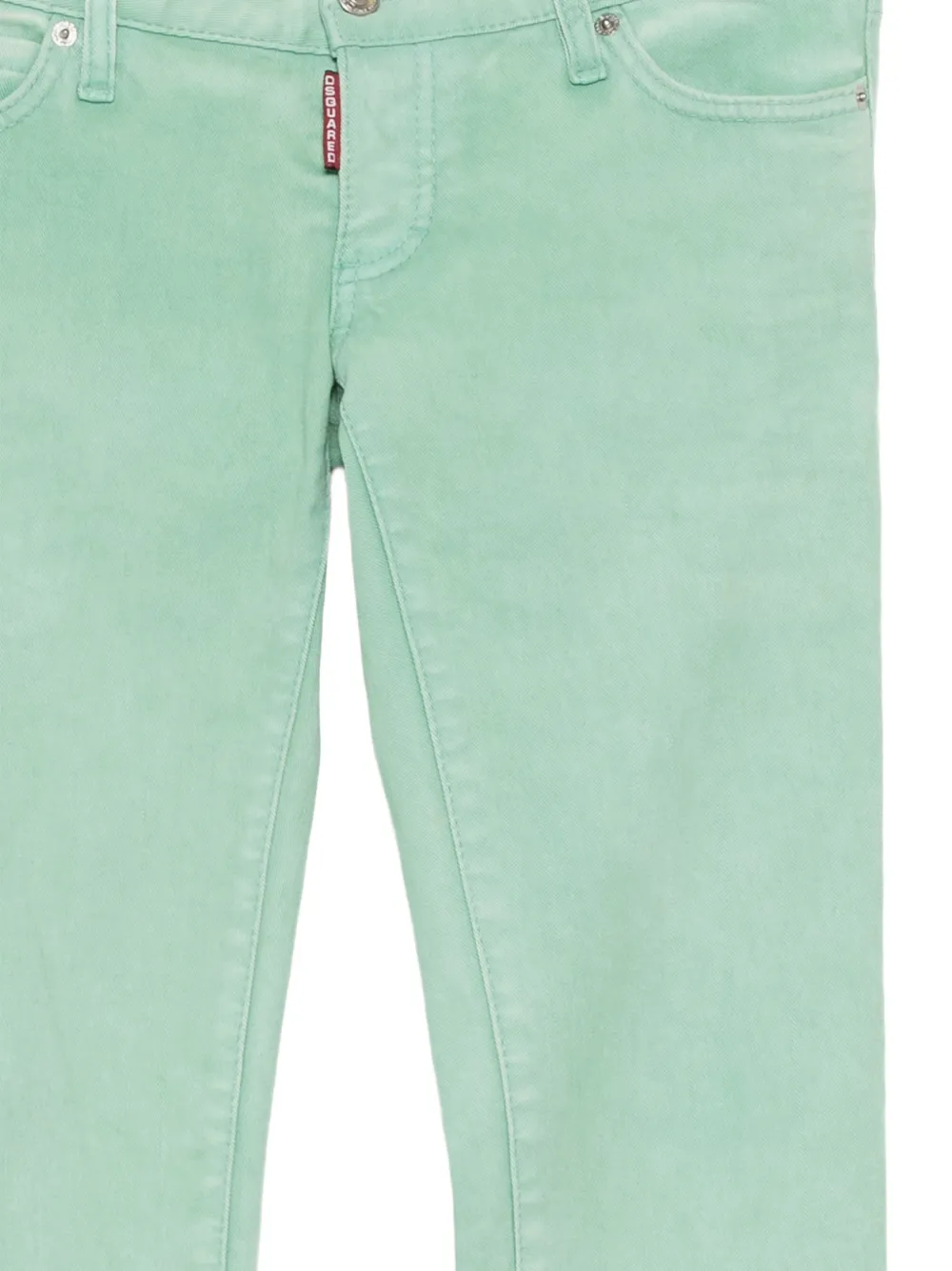 DSQUARED2 logo-patch zip-detail skinny jeans Groen