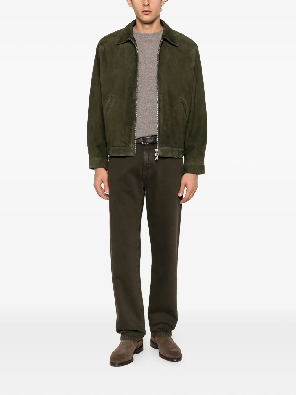 Zegna logo-patch straight-leg jeans Groen