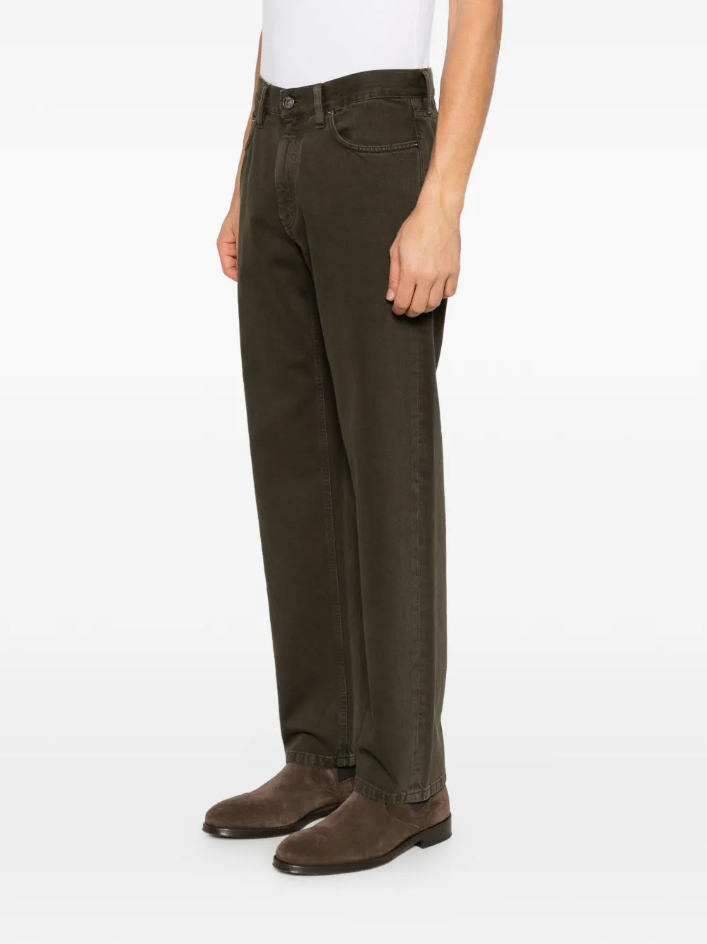 Zegna logo-patch straight-leg jeans Groen