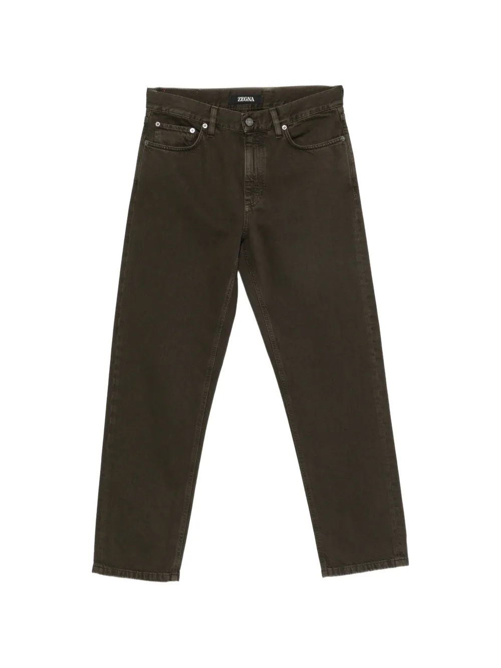 Zegna logo-patch straight-leg jeans - Verde