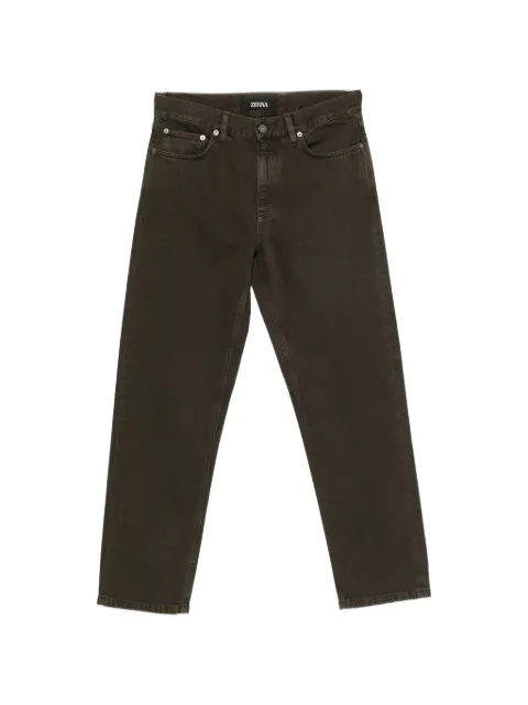 Zegna logo-patch straight-leg jeans