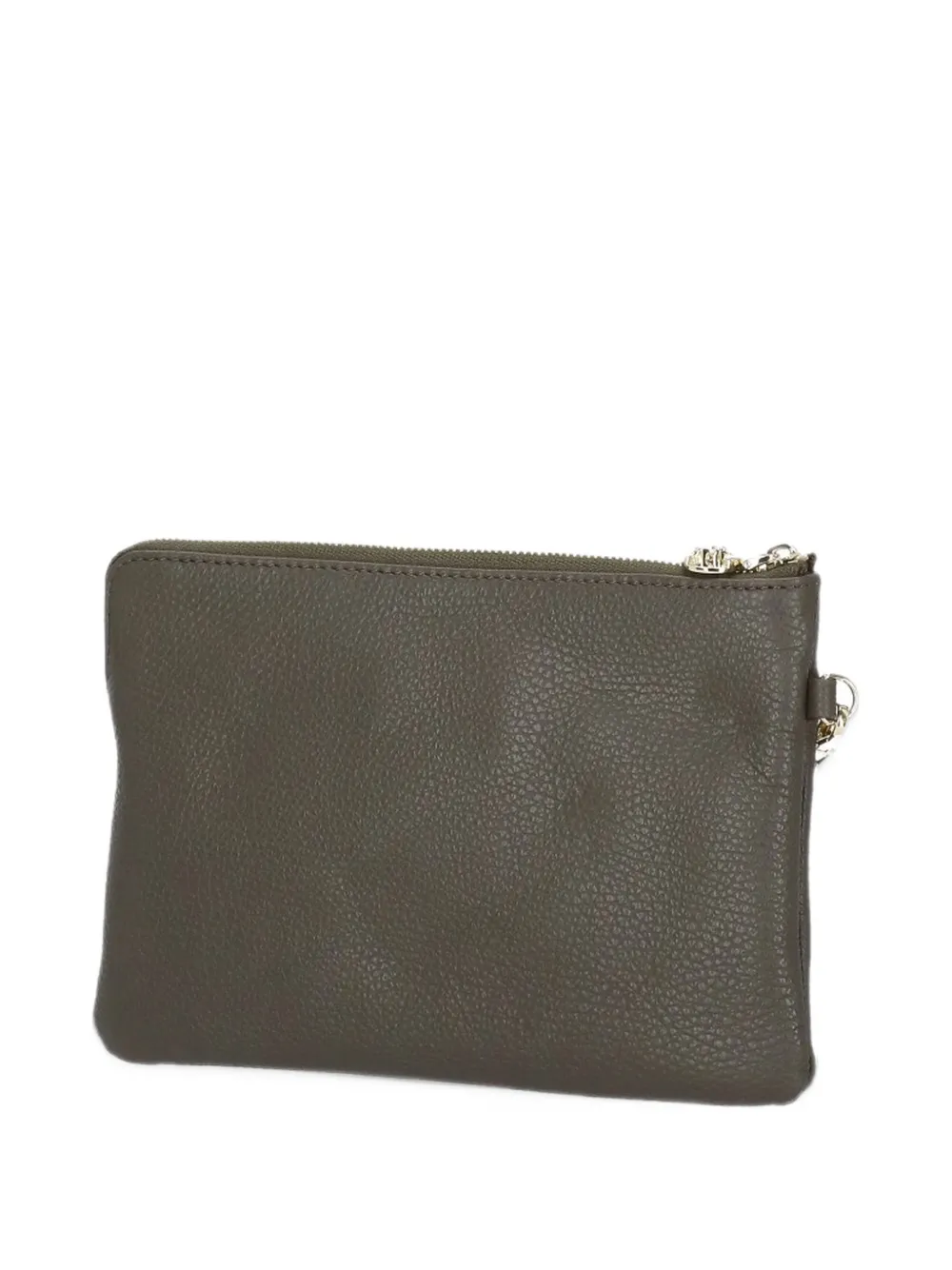 Coccinelle grained leather clutch Grijs