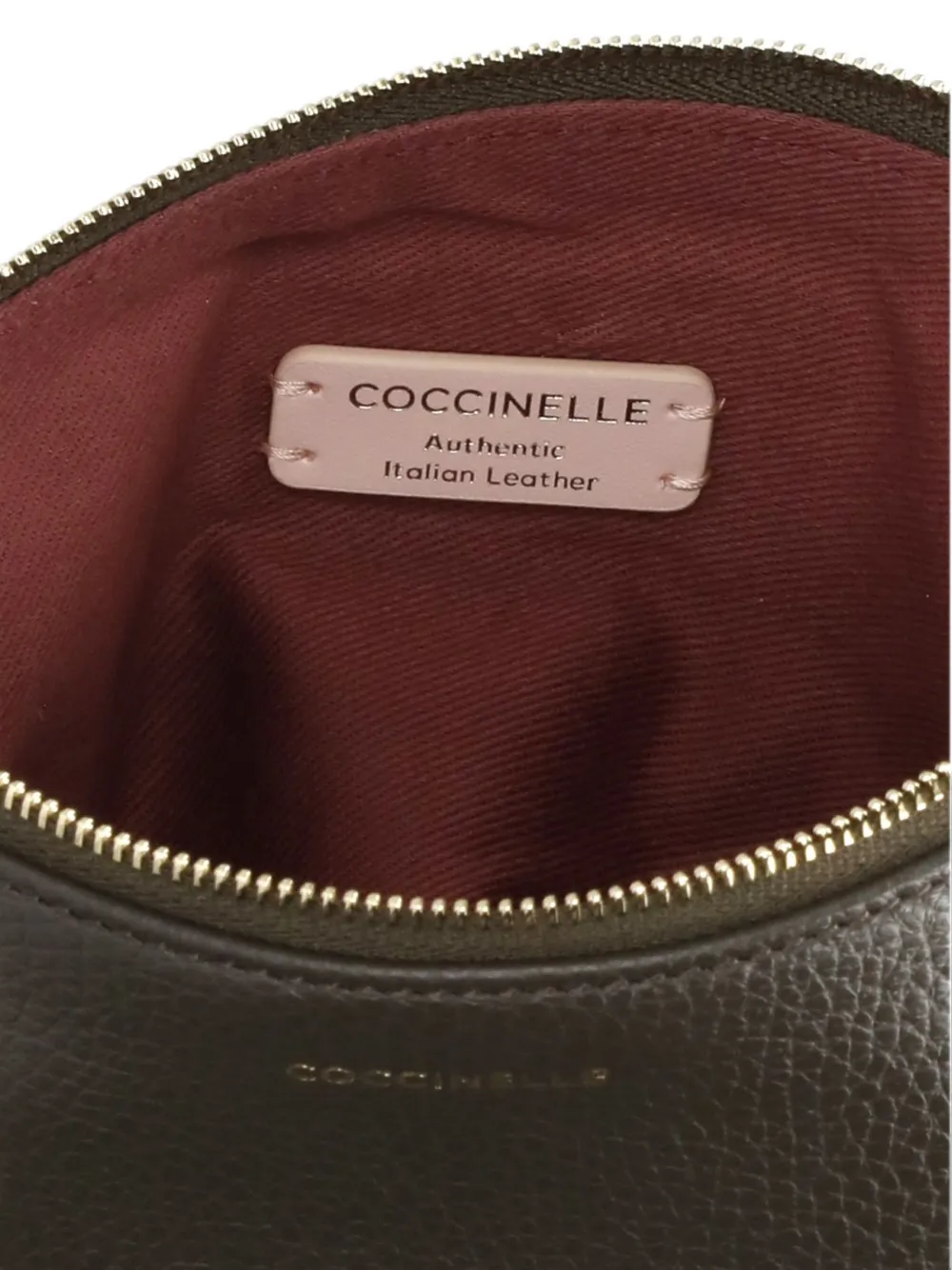 Coccinelle grained leather clutch Grijs