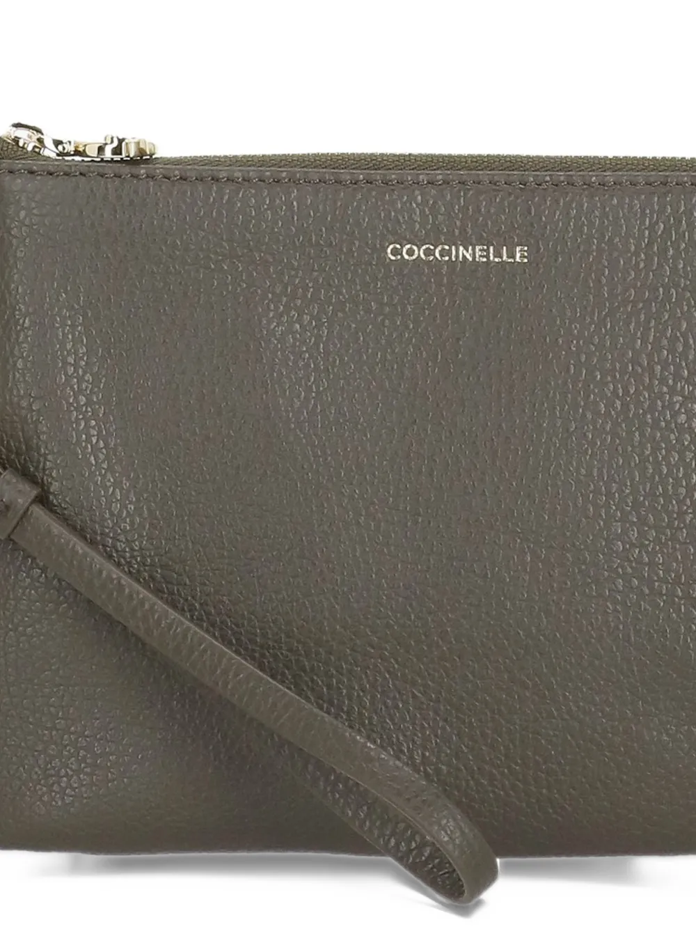 Coccinelle grained leather clutch Grijs