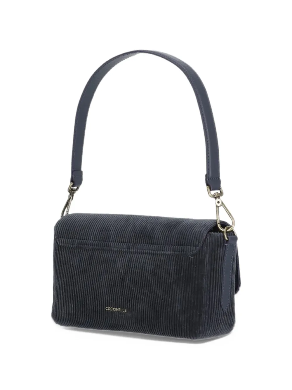 Coccinelle corduroy-effect leather shoulder bag Blauw
