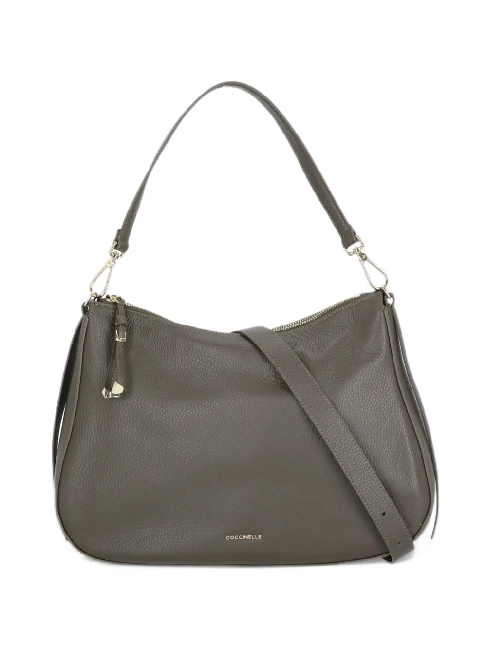 Coccinelle medium Nory grained leather tote bag Grijs