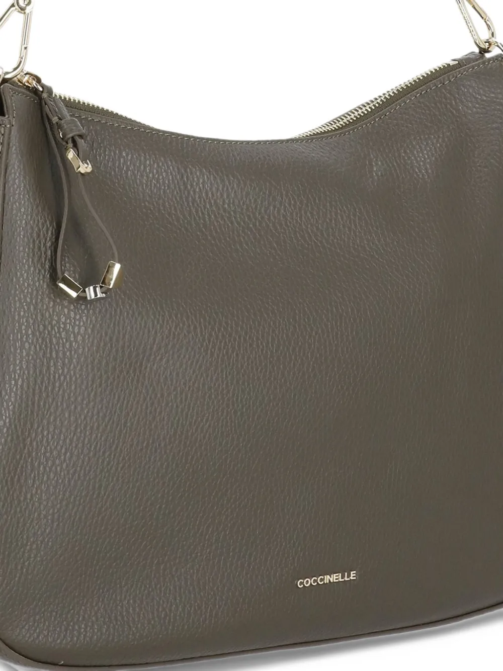 Coccinelle medium Nory grained leather tote bag Grijs