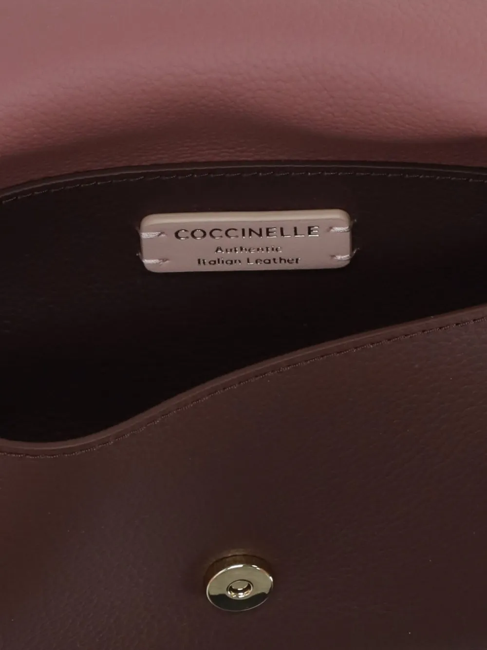Coccinelle grained leather logo-plaque shoulder bag Rood