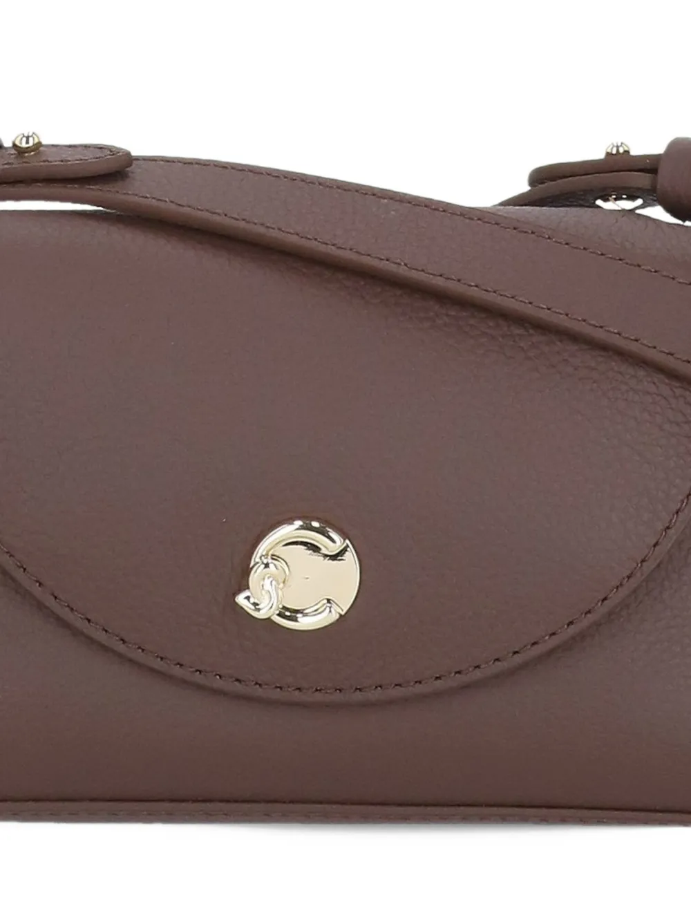 Coccinelle grained leather logo-plaque shoulder bag Rood
