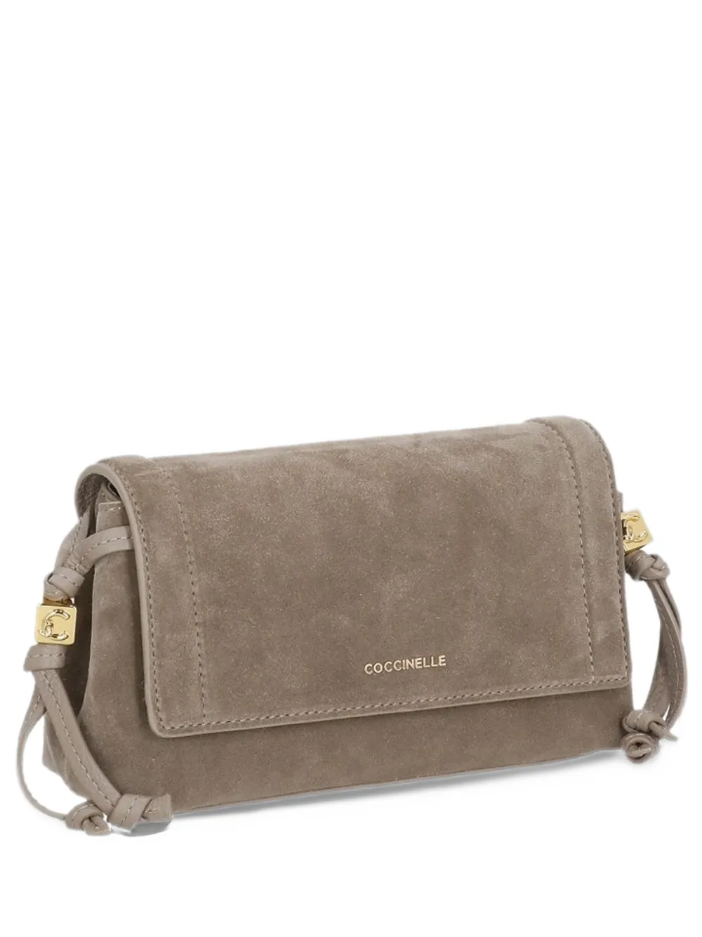 Coccinelle suede-leather shoulder bag Beige