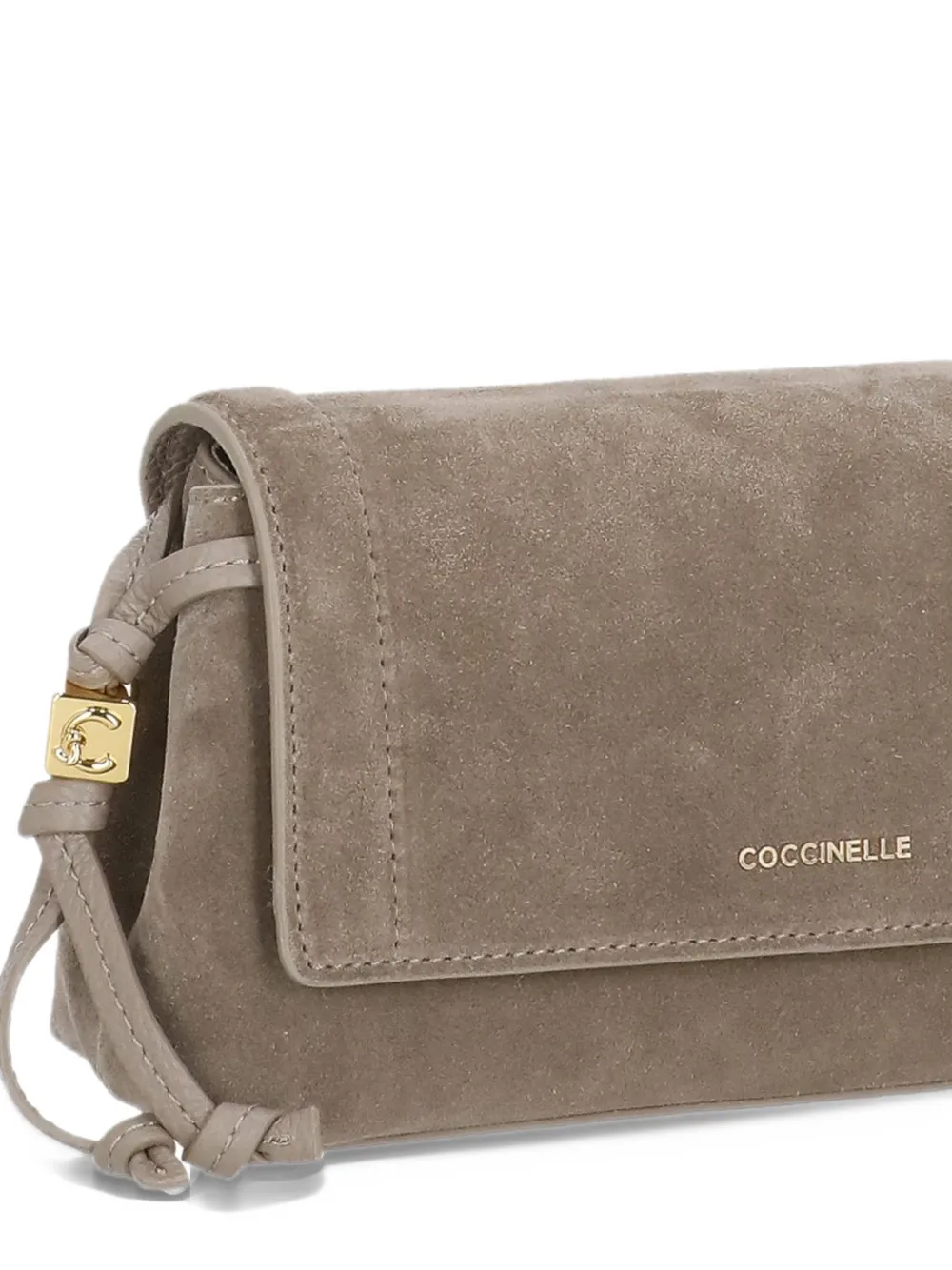 Coccinelle suede-leather shoulder bag Beige