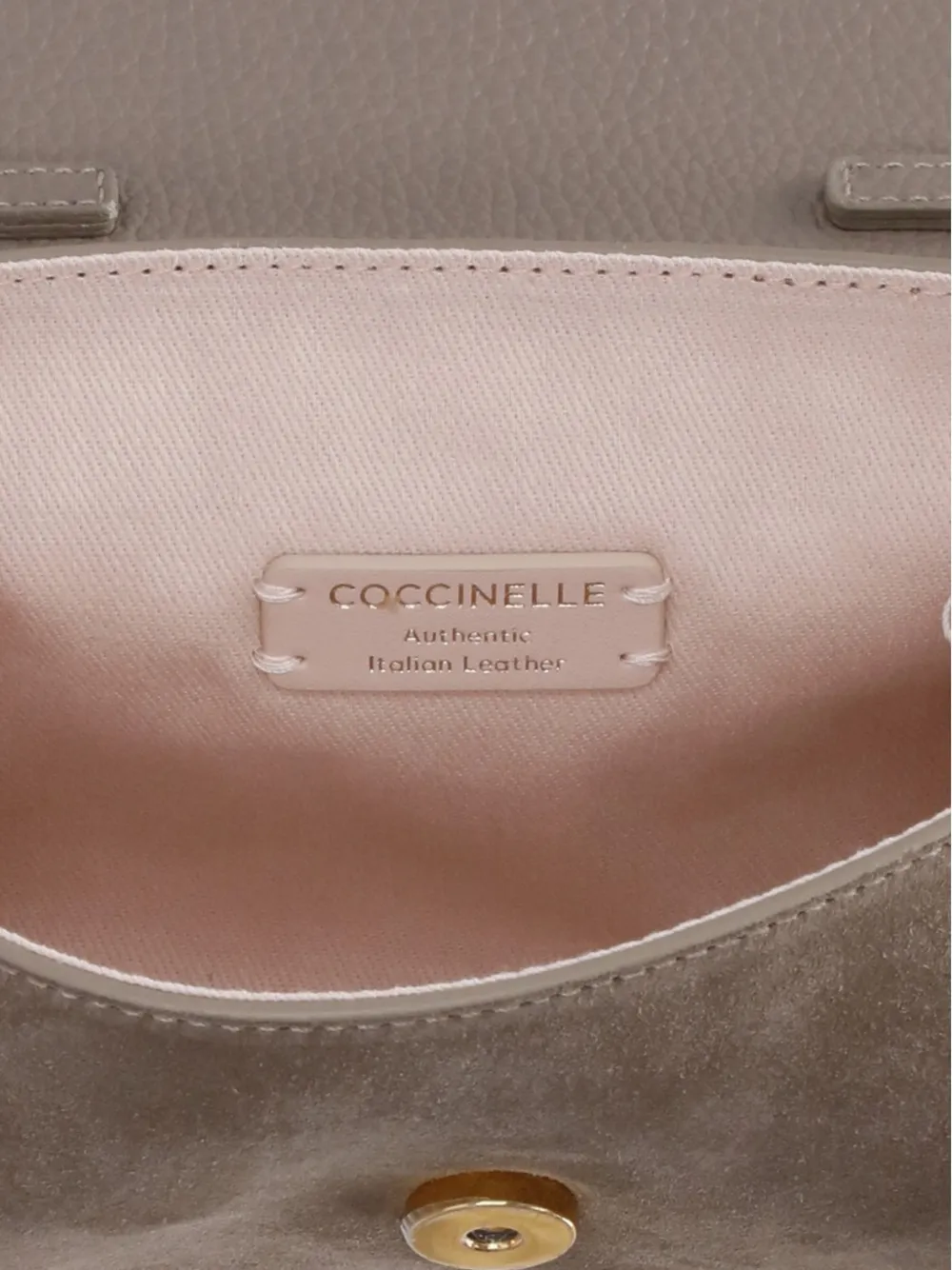 Coccinelle suede-leather shoulder bag Beige