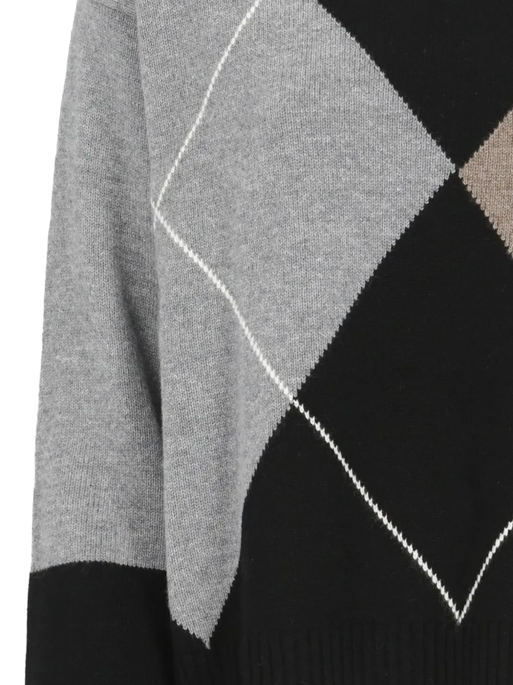 Kangra argyle-pattern intarsia-knit sweater Zwart