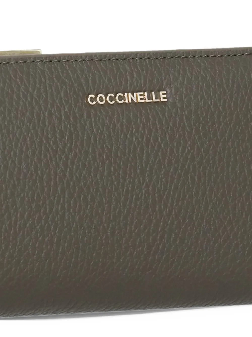 Coccinelle Metallic portemonnee van bewerkt leer Groen