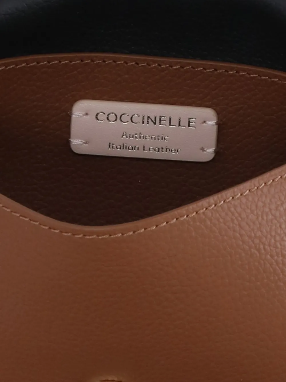 Coccinelle grainy leather shoulder bag Bruin