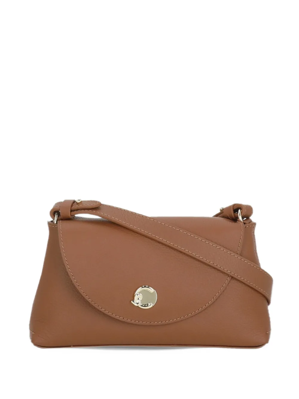 Coccinelle grainy leather shoulder bag Bruin